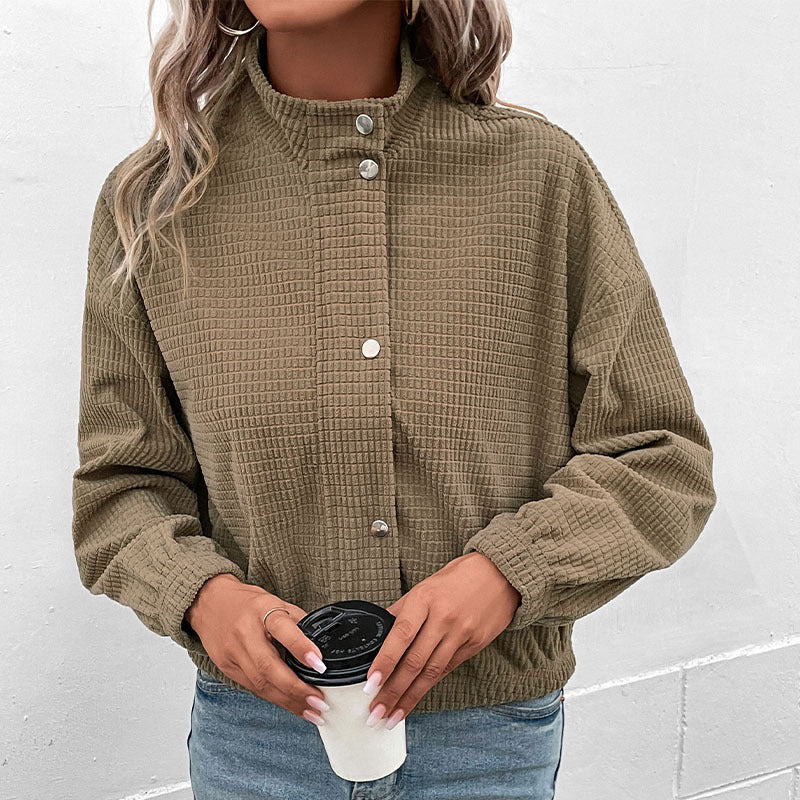 Fashion Leisure Corduroy Female Brown Jacket
